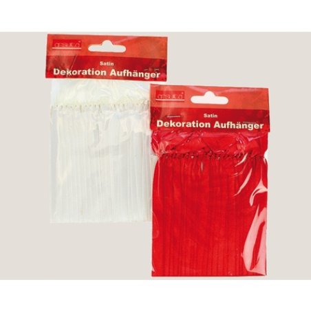 Hopeg Satin Ribbon Pendant Set Of 25 - Each 12x08 Cm In Red And White