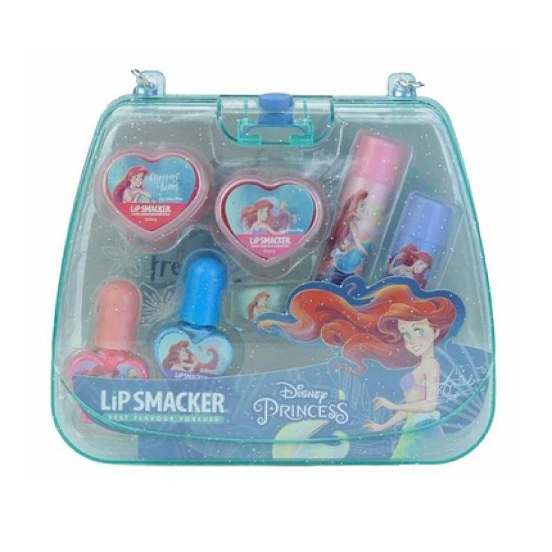 Lip Smacker Princess Ariel Mini Tote Bag All-in-One Safe-to-Use Makeup Gift Set for Kids