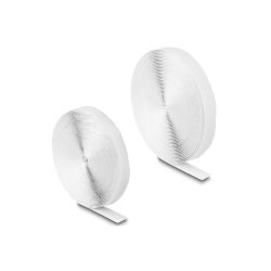 Delock Self-Adhesive Velcro Tape With Hook And Loop Tape - L 10 M X W 20 Mm, White