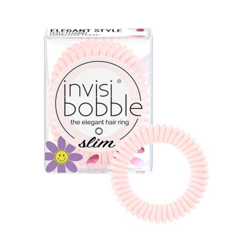 invisibobble Slim Hair Ties Retro Dreamin' in Playful Rose for Girls and Women