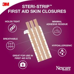 Nexcare Steri-Strip Skin Closures Tan 6mm x 75mm - Pack of 6