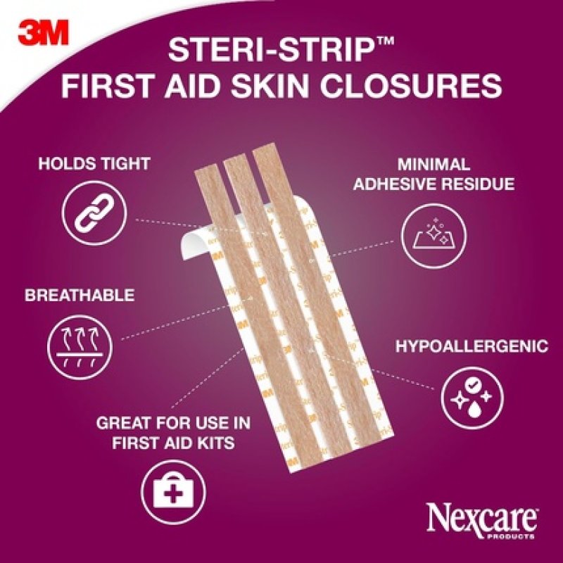 Nexcare Steri-Strip Skin Closures Tan 6mm x 75mm - Pack of 6