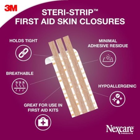Nexcare Steri-Strip Skin Closures Tan 6mm x 75mm - Pack of 6