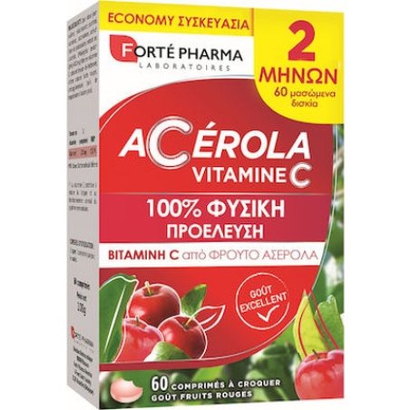 Forte Pharma Energy Acerola Dietary Supplement With Vitamin C - 60 Chewable Tablets