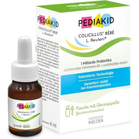PEDIAKID Colicillus Baby L. Reuteri Dietary Supplement with 2 Probiotic Strains - Relieves Infant Colic - 1 Bottle