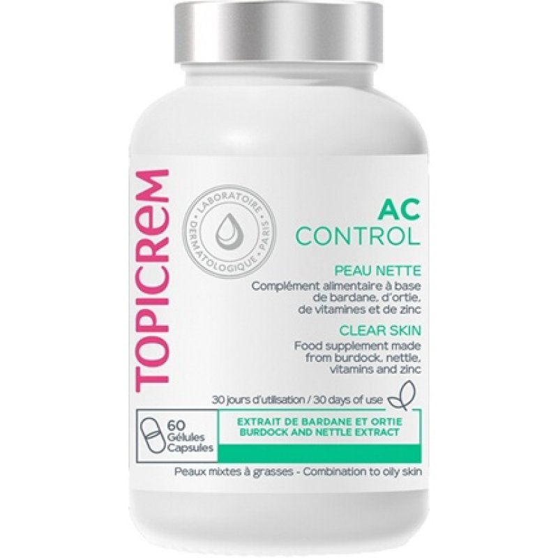 Topicrem Ac Control Clear Skin Dietary Supplement For Problematic Acne-Prone Skin - 60 Pieces