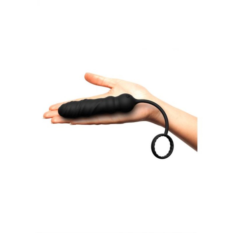 Marc Dorcel Deep Seeker Anal Plug And Penis Ring Black