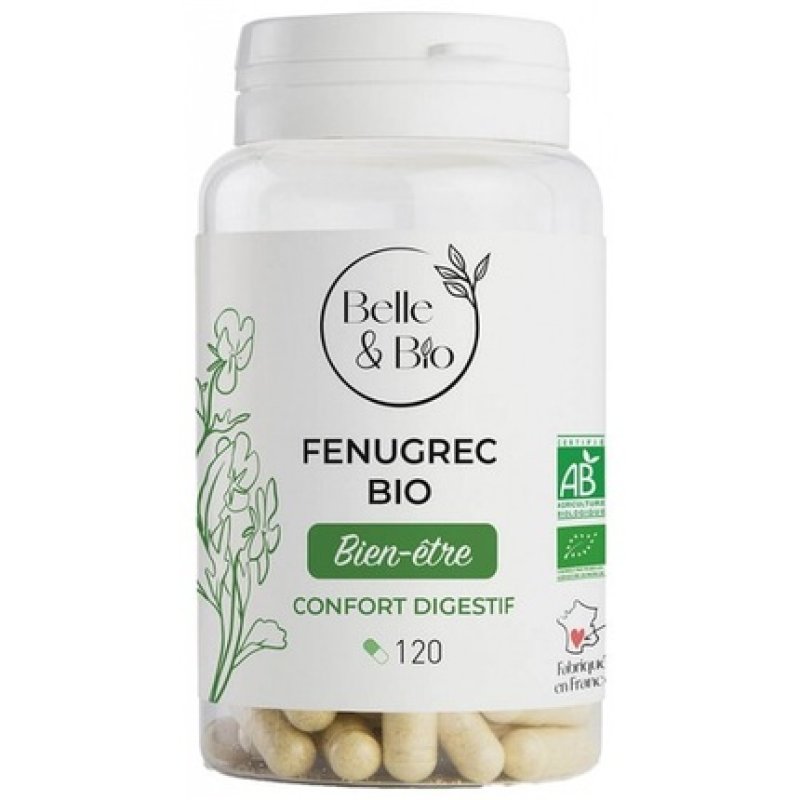 Belle & Bio Fenugreek Organic Dietary Supplement 120 Capsules