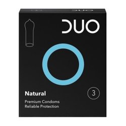 Duo Duo Natural Regular Condoms For Natural Pleasure, 3 Pieces
