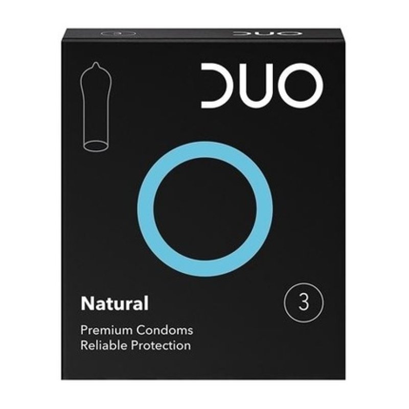 Duo Duo Natural Regular Condoms For Natural Pleasure, 3 Pieces