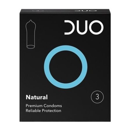Duo Duo Natural Regular Condoms For Natural Pleasure, 3 Pieces