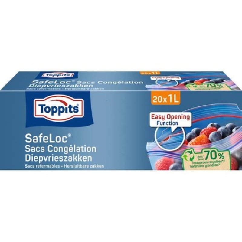 Toppits Freezer Bags Safeloc Zip 1 Liter