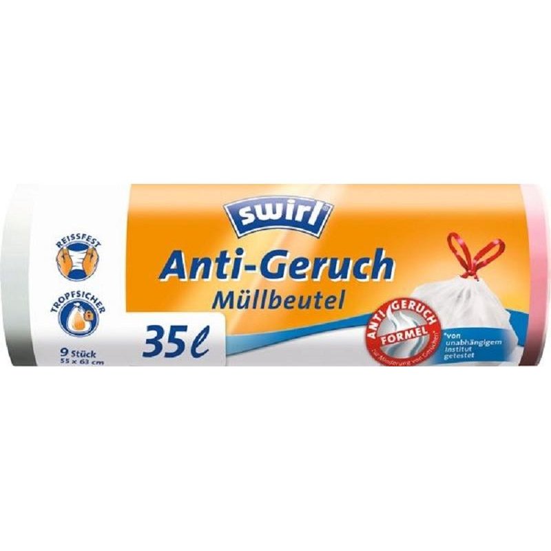 Swirl 35L Tear-Resistant Garbage Bags with Active Freshness