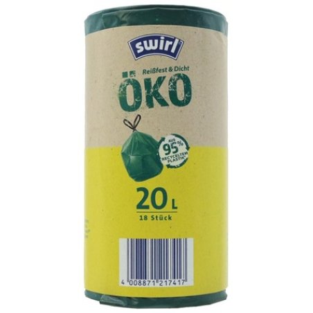 Swirl Swirl Eco-Trash Bags 20 Liters With Drawstring - 18 Pieces