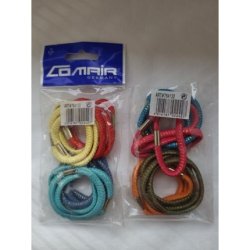 2 X Comair Ponytail Bunt 12 Medium 764132, Hair Tie Red Yellow Blue Olive