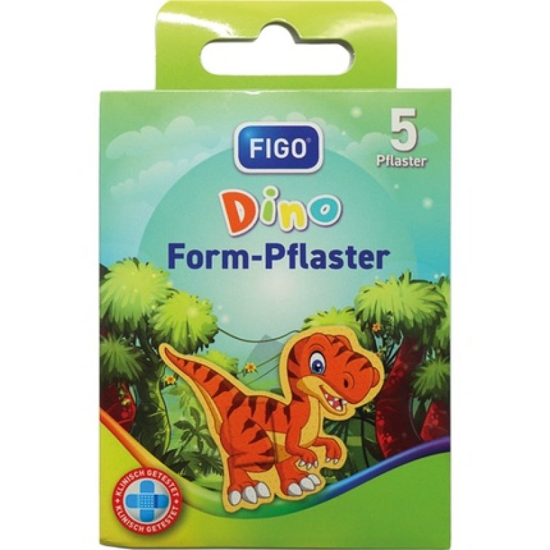 Figo Wound Dressing Children Plaster 5 Pieces Dino Shape