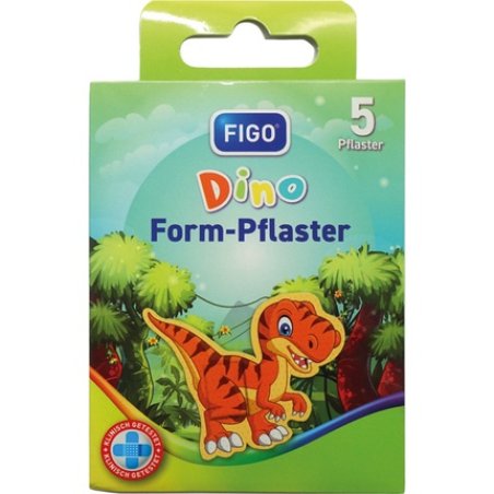 Figo Wound Dressing Children Plaster 5 Pieces Dino Shape