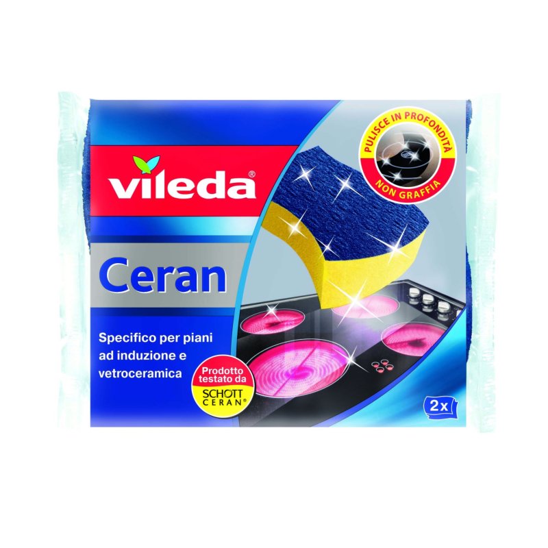 Vileda 153104 éponge Rectangulaire Microfibre Bleu, Jaune 2 pièce(s)