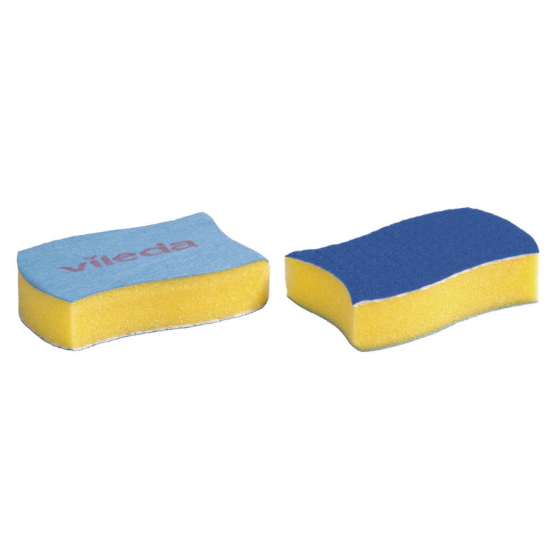 Vileda 153104 éponge Rectangulaire Microfibre Bleu, Jaune 2 pièce(s)
