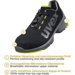 Uvex 1 Unisex Width 11 Standard 42 Eu Lime Black