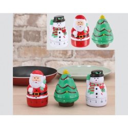 Cepewa Kitchen Timer For Rotating - Christmas Theme, Assorted Designs Santa, Snowman, Christmas Tree, 60 Minutes,