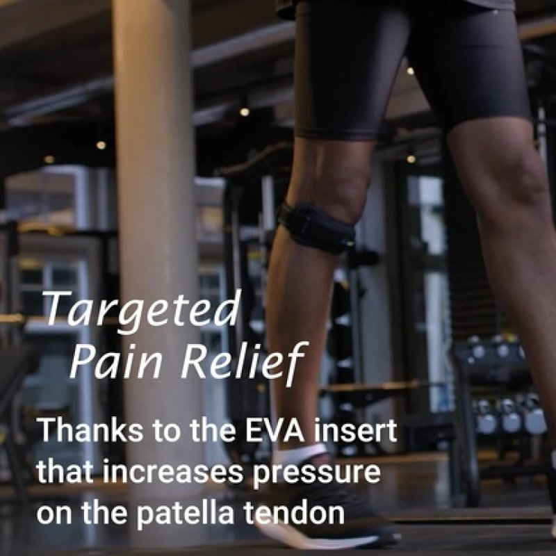 Actimove Sports Edition Patella Strap Adjustable for Men and Women with COOLMAX AIR Technology Black Universal Size