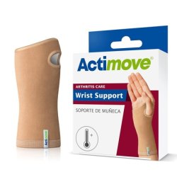 Actimove Arthritis Care Wrist Support with Heat-Retaining Fabric for Men and Women - Beige Medium