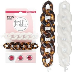 Invisibobble Barrette Hair Clips Brown & White