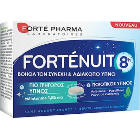 Forte Pharma Forte Nuit 8h - Helps With Continuous Uninterrupted Sleep - 15 Capsules