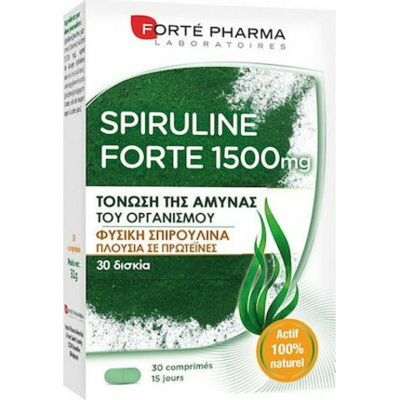Forte Pharma Spiruline Forte 1500 - Dietary Supplement With Spirulina, 30 Tablets