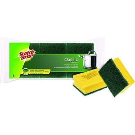 Scotch-Brite™ Classic Cleaning Sponge 9 X 7 X 4.5cm Yellow/Green Pack Of 3