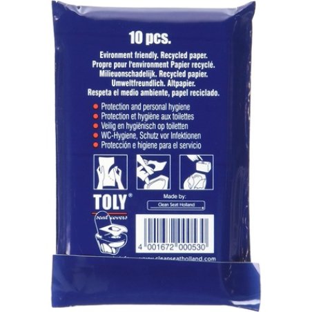 Toly Pack Of 10 Disposable Toilet Paper Seats White