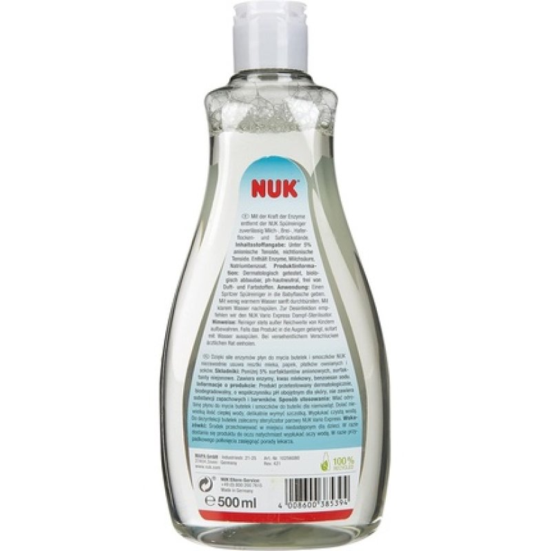 NUK Dishwasher Cleaner 500ml Fragrance Free pH Neutral Bottle Made from 100% Recycled Material