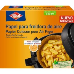 Albal Air Fryer Paper 20 Pieces 20cm - Pack of 20, Suitable for Square and Round Air Fryers, Greaseproof, Non-Stick,