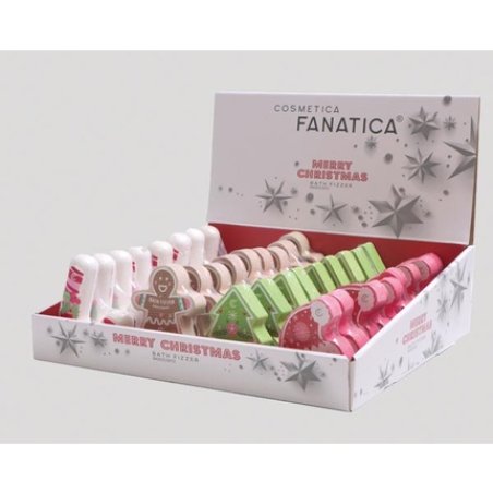Cosmetica Fanatica Bath Fizzer Xmas - Assorted In Display, 80g Each, Tree, Santa, Stocking Or Gingerbread Man