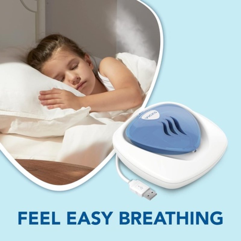 Vicks Portable Waterless Diffuser USB Plug-In Easy Breathing Nightlight