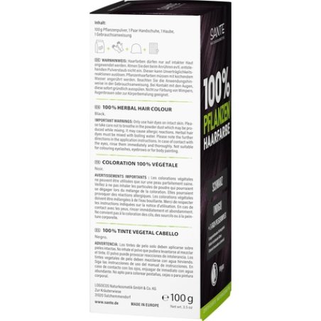 Sante Naturkosmetik 100% Plant Hair Color Powder 05 Black Vegan Hair