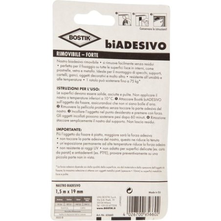 Bostik Double Adhesive Removable Strong Mounting Tape Holds Up To 75