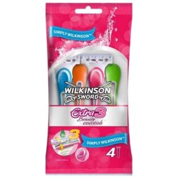 Extra3 Beauty Essentials Disposable Razors For Women - 4 Pieces