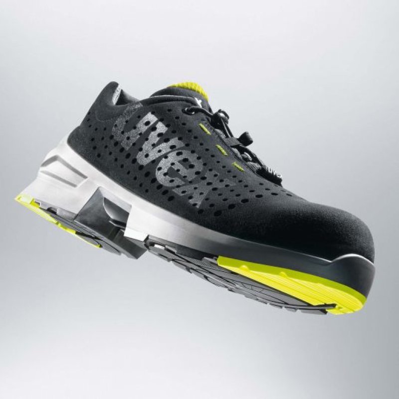 Uvex 1 S1 Work Shoes Safety Shoes for Men/Women 43 EU Black Lime