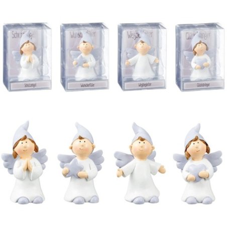 Cepewa Guardian Angel - 4 Assorted Designs, Approximately 8 Cm Height, Made Of Polyresin