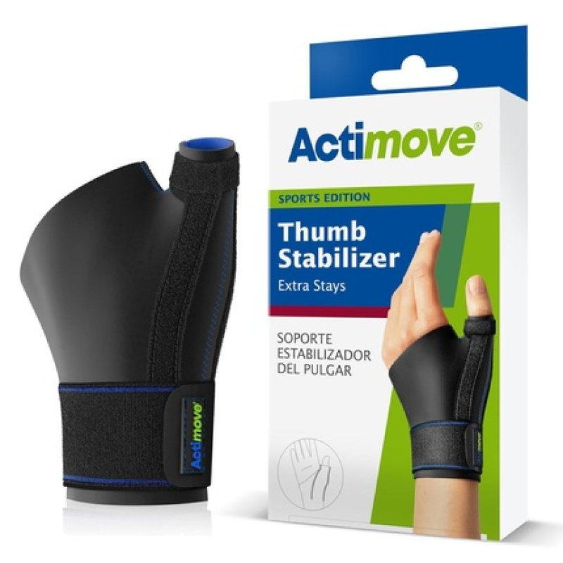 Actimove Sports Edition Thumb Stabiliser for Pain Relief and Support Black Large/X-Large