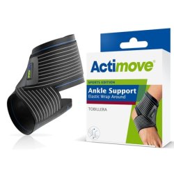 Actimove Sports Edition Elastic Wrap-around Ankle Support for Pain Relief and Support Black Large