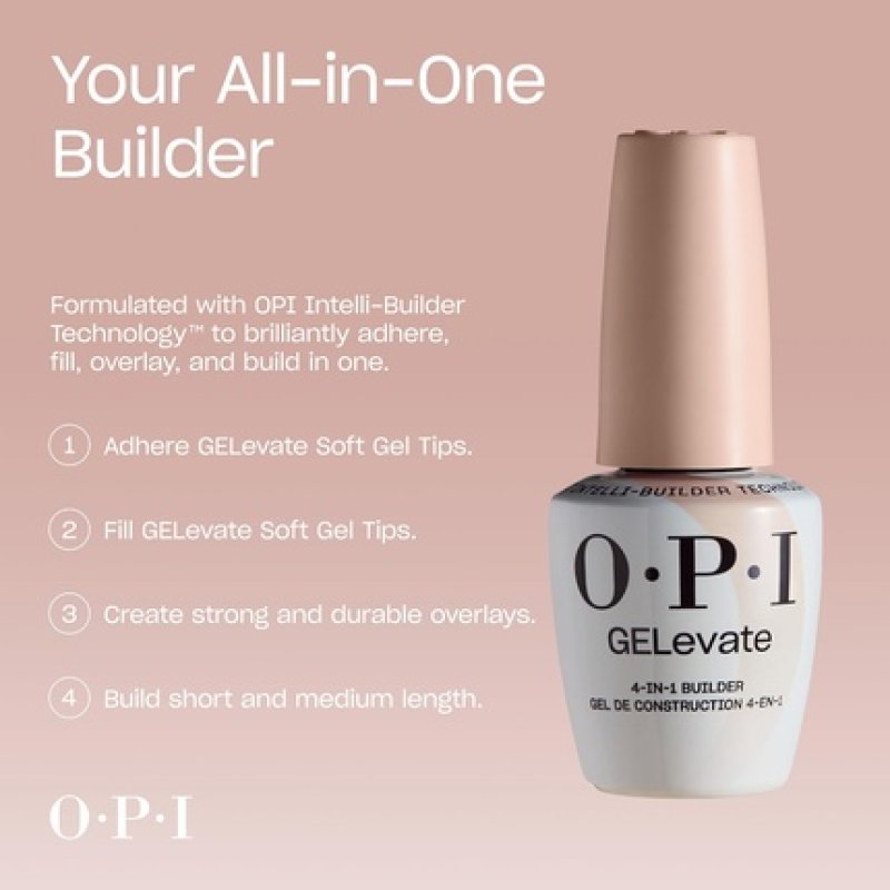 Opi Gelevate 4-In-1 Nail Builder Gel UV Cure Vegan