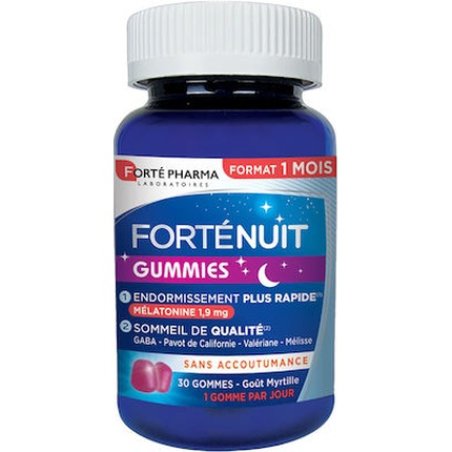 Forte Pharma Forte Nuit Gummies - Relaxing Gummies With 3 Herbal Ingredients And Melatonin, 30 Gummies