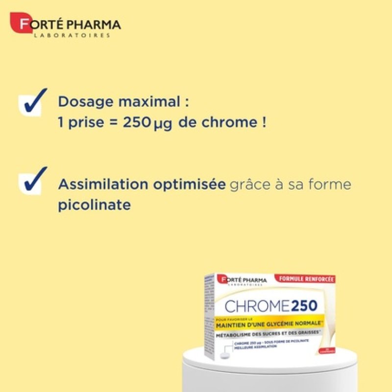 Forte Pharma Chrome 250 Dietary Supplement for Weight Loss and Regulation