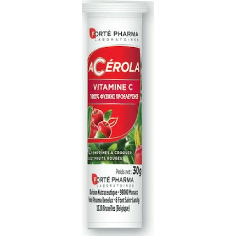 Forte Pharma Acerola Vitamin C For Energy And Toning - 12 Chewable Tablets