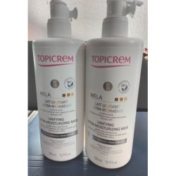 Topicrem Mela Unifying Ultra-Moisturizing Milk 500ml - Pack of 2 Brown Spots Sensitive
