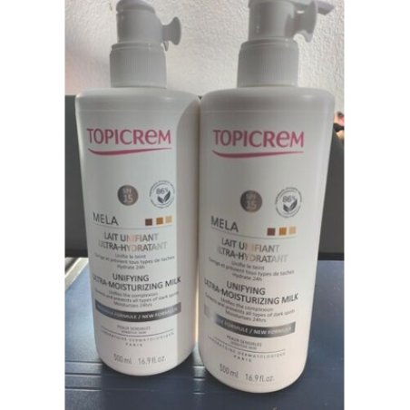 Topicrem Mela Unifying Ultra-Moisturizing Milk 500ml - Pack of 2 Brown Spots Sensitive
