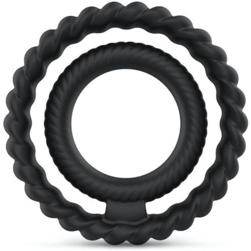 Dorcel Dual Penis Ring Black 4.35cm x 2.5cm